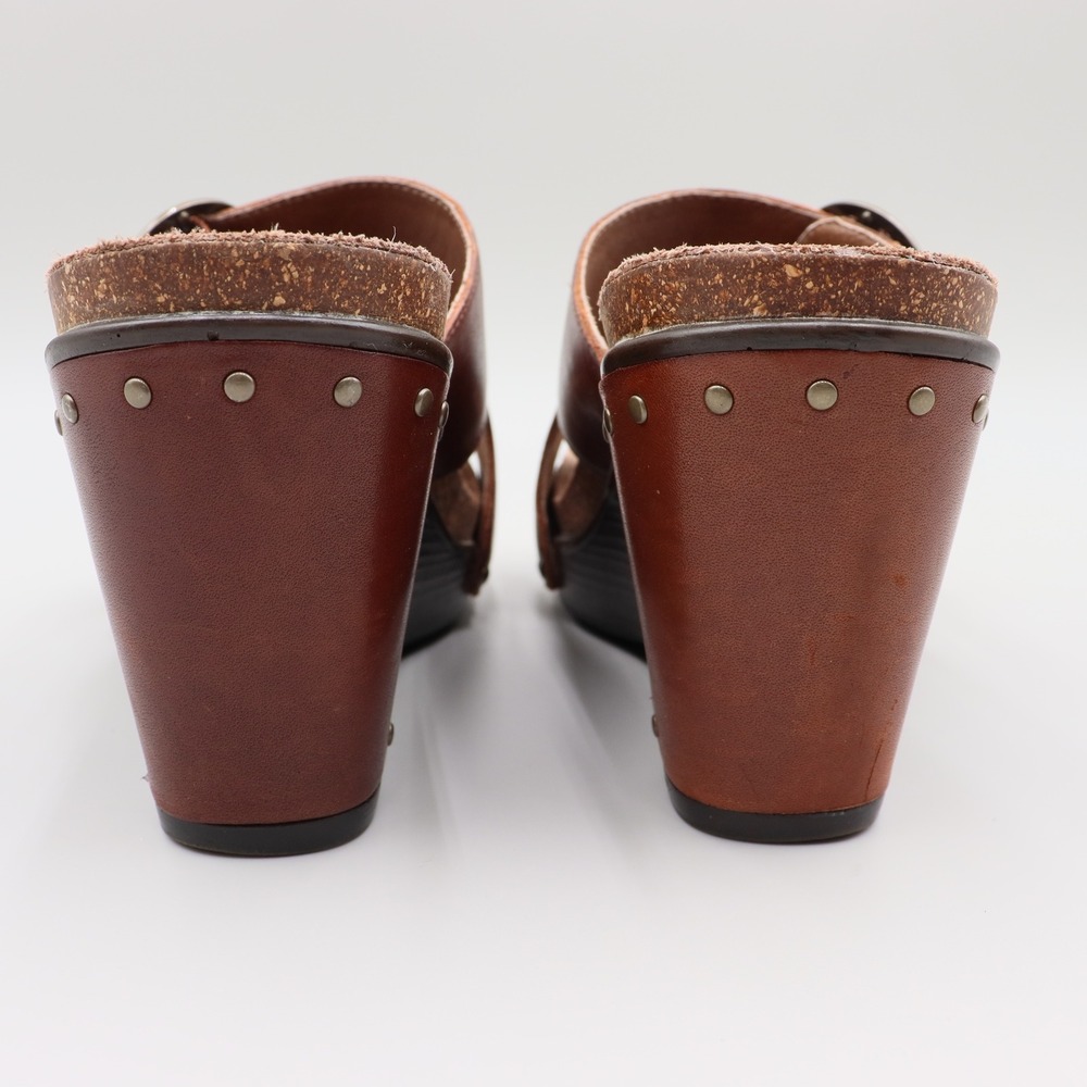Dansko Women's Fern Antique Full Grain Brandy Leather Wedge Sandals Size 6.5- 7 - Picture 5 of 8
